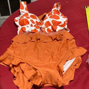 selink swimsuit orange size L
